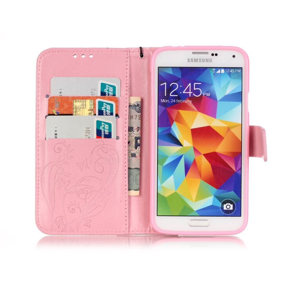 Galaxy S5 Mini Case Premium Leather wallet Folio case