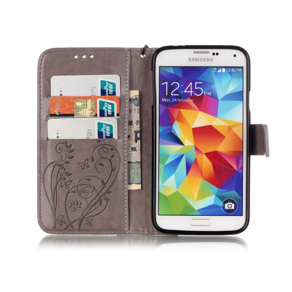 Galaxy S5 Mini Case Premium Leather wallet Folio case