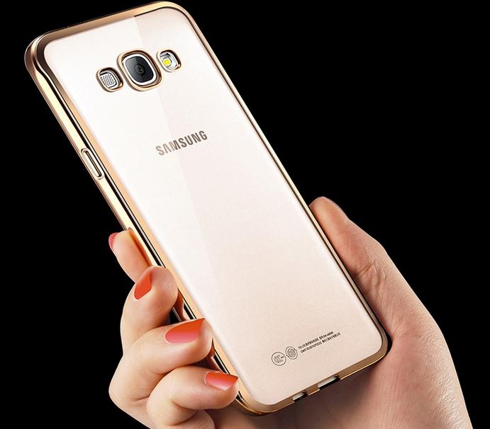 Samsung Galaxy J5 case plating bumper with clear gel back cover case