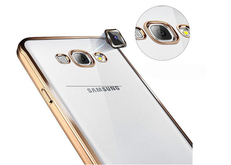 Samsung Galaxy J5 case plating bumper with clear gel back cover case