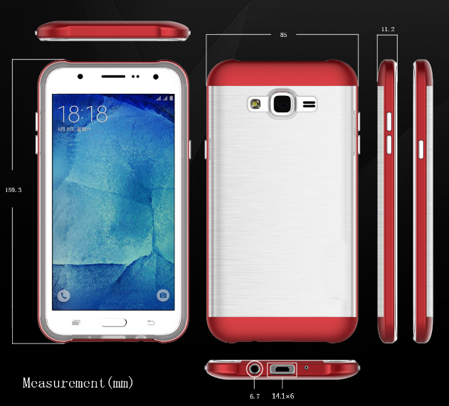 Galaxy J5 hybird bumper with clear back case