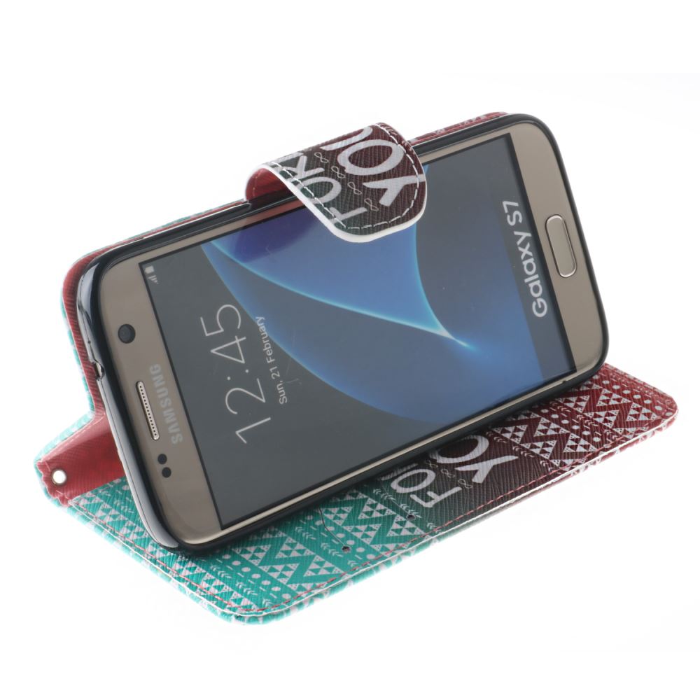 Galaxy S7 case wallet leather case printed