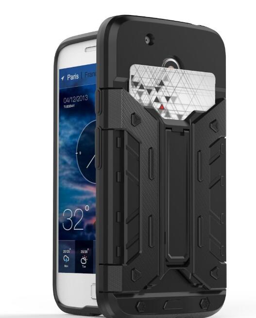 MOTO G4 plus Case Card Holder Kickstand Case