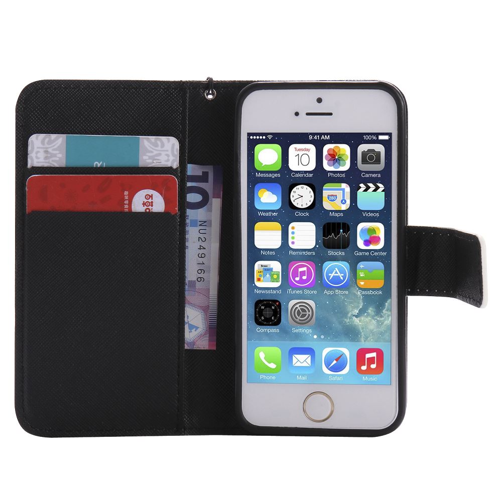 iPhone 5 5s SE case wallet leather case printed