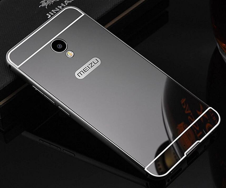 MEIZU M3S case Slim Metal bumper with mirror back cover case