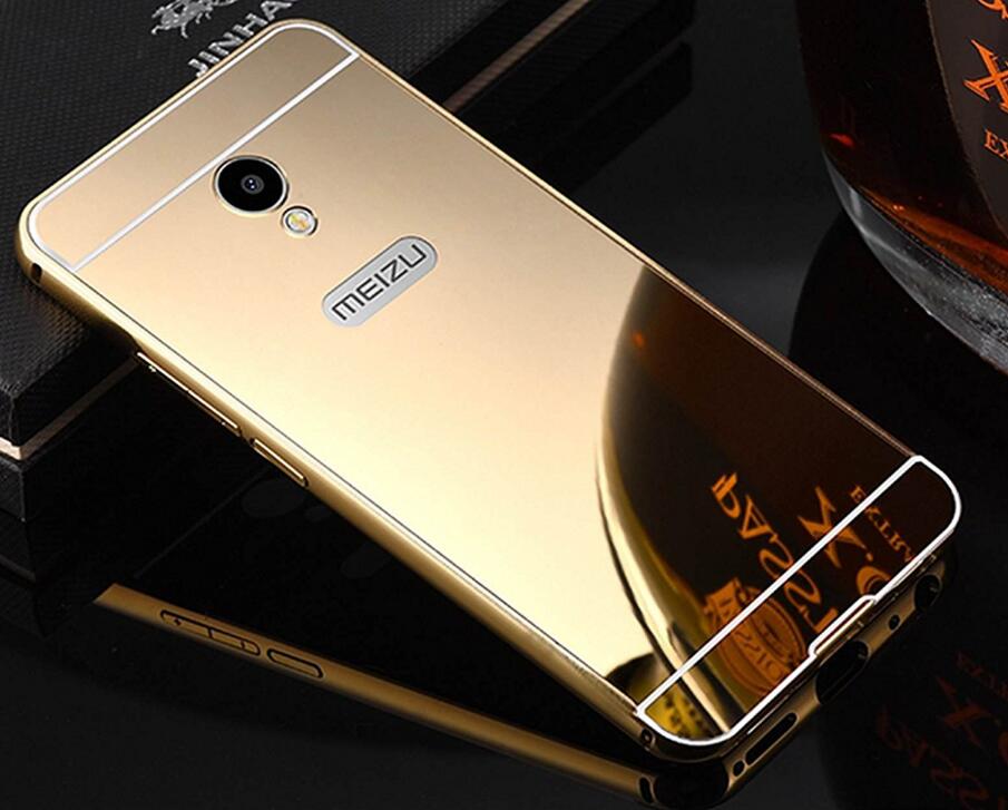 MEIZU M3S case Slim Metal bumper with mirror back cover case