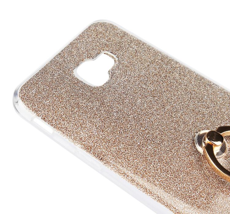 Gaxlaxy J5 Prime Soft tpu Bling Kickstand Case with Ring Rotary Metal Mount