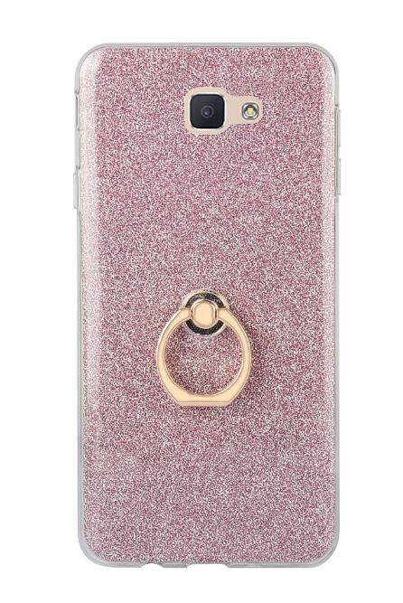 Gaxlaxy J5 Prime Soft tpu Bling Kickstand Case with Ring Rotary Metal Mount