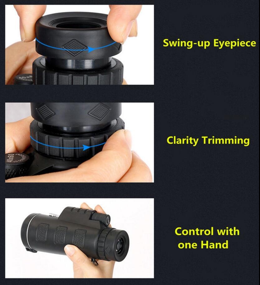 Monocular Telescope Travel HD Dual Focus Optical Prism 40X60 3st