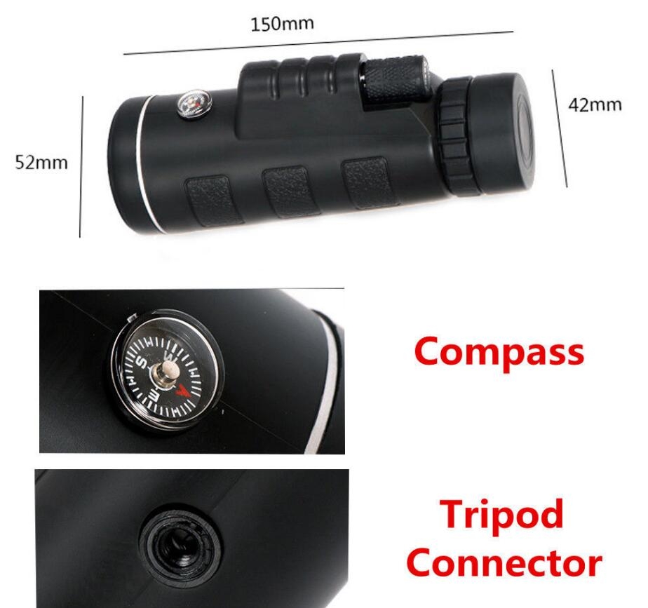 Monocular Telescope Travel HD Dual Focus Optical Prism 40X60 3st