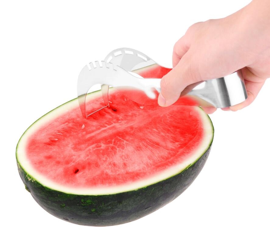 Watermelon Slicer Server Knife Cutter Corer Scoop Stainless Steel Tool