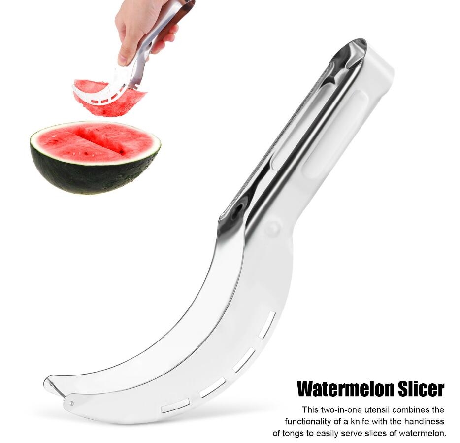 Watermelon Slicer Server Knife Cutter Corer Scoop Stainless Steel Tool