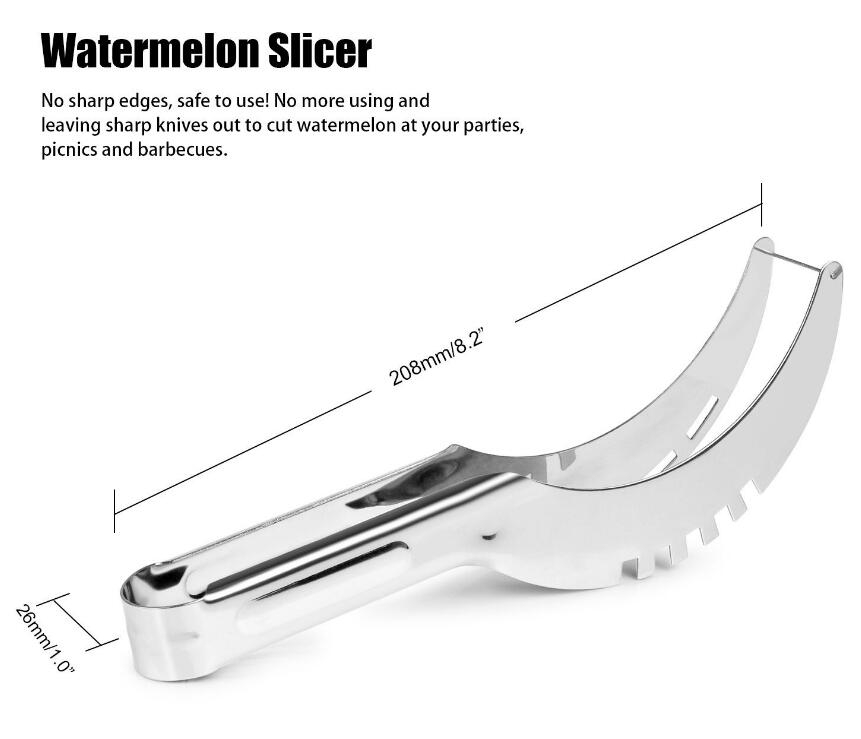 Watermelon Slicer Server Knife Cutter Corer Scoop Stainless Steel Tool