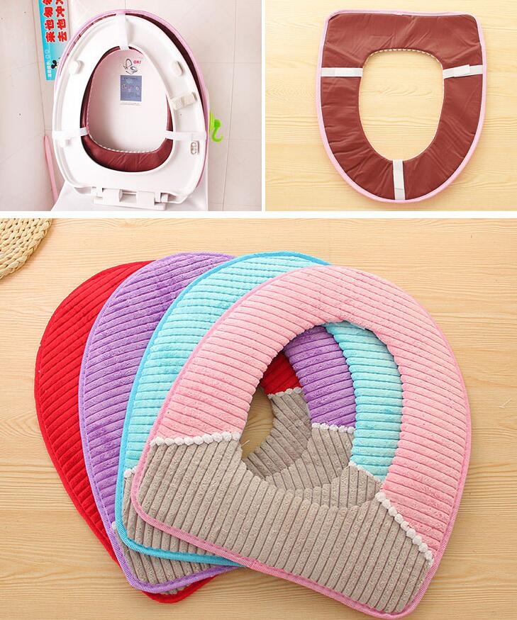 Bathroom Toilet Seat Warmer Cover Washable