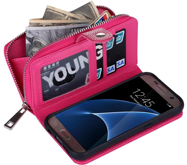 Nokia 6 Detachable Full Wallet Leather Case - Hot Pink