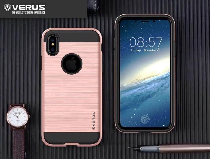 Iphone X case impact proof hybrid case brushed met