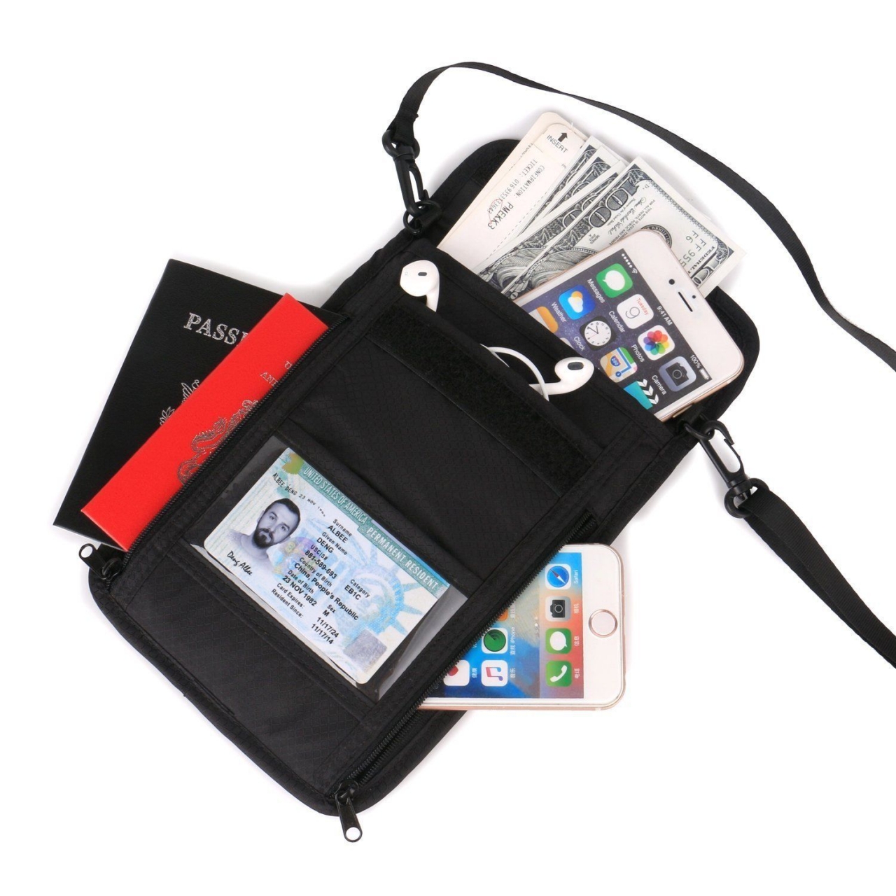 Passport Holder Travel Neck Pouch