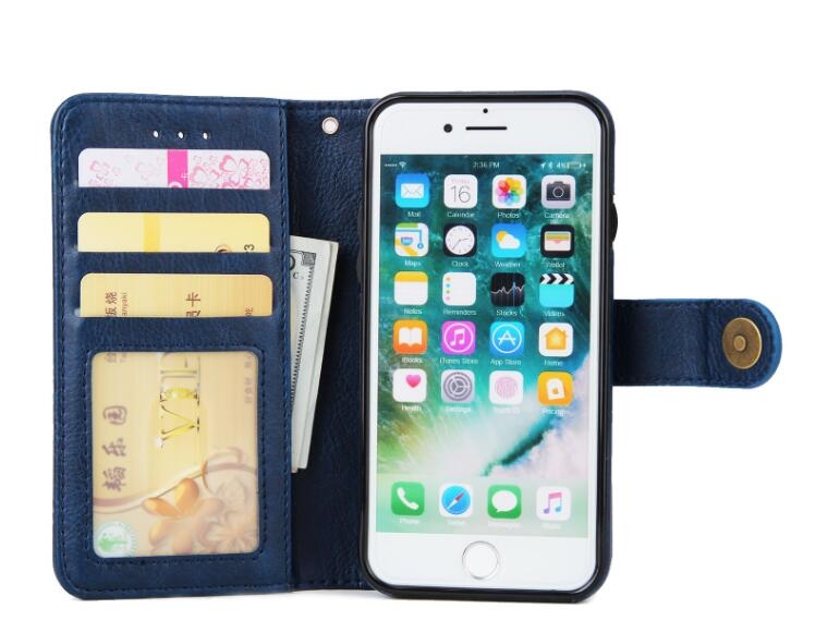 iPhone 7 Plus Detachable Leather Card Slots Wallet Case