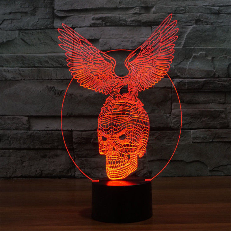 3D Desk Lamp Eagle Skeleton Decor Night LED Light