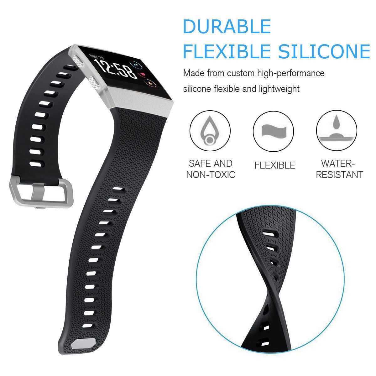 Fitbit Ionic Silicone Band Replacement compatible