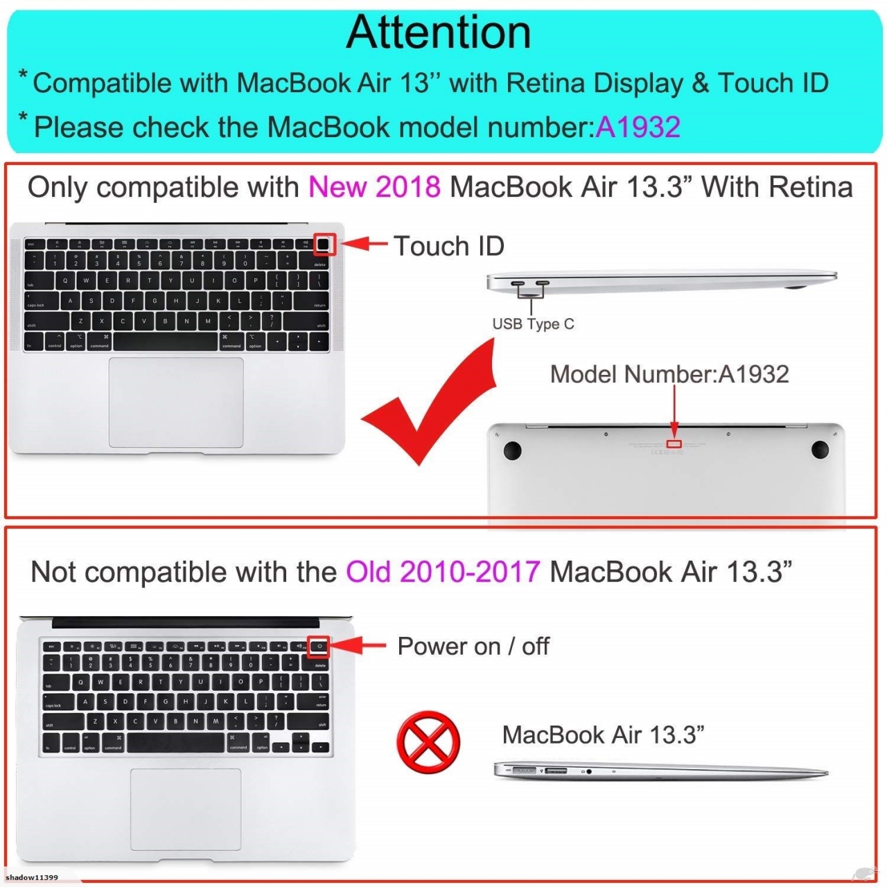 MacBook AIR 2018 2019 13 inch case Rubberized Hard Case