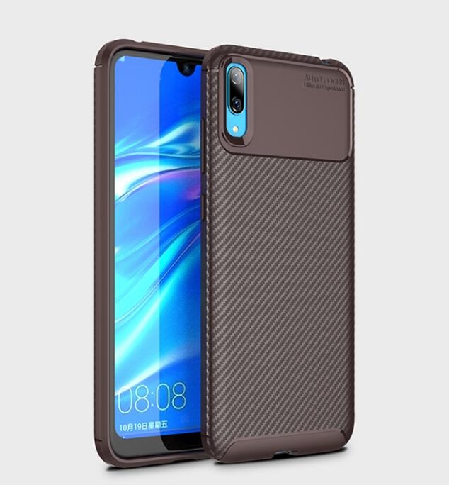 Huawei Y7 Pro 2019 case impact proof rugged case with carbon fiber