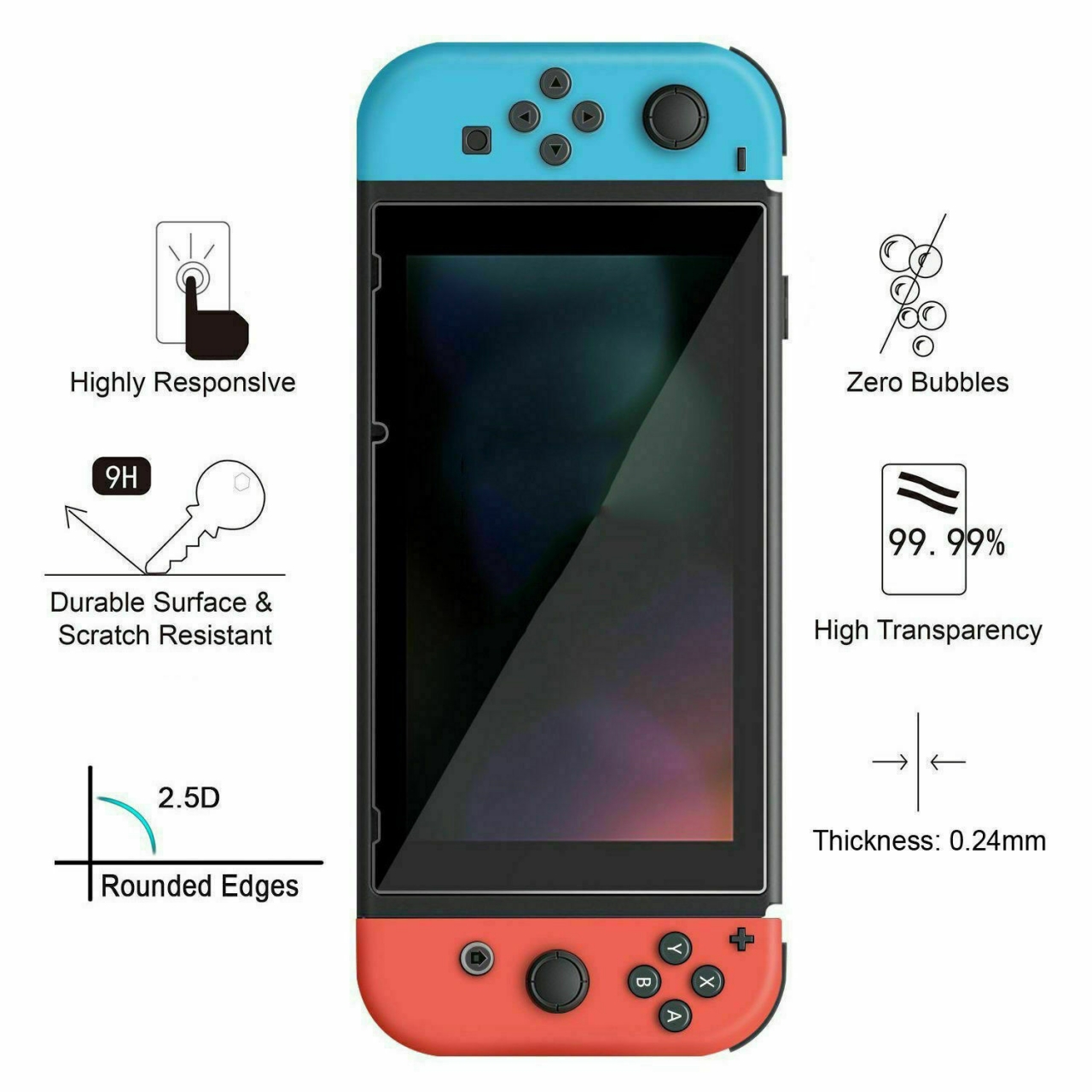 Nintendo Switch Tempered Glass Screen Protector