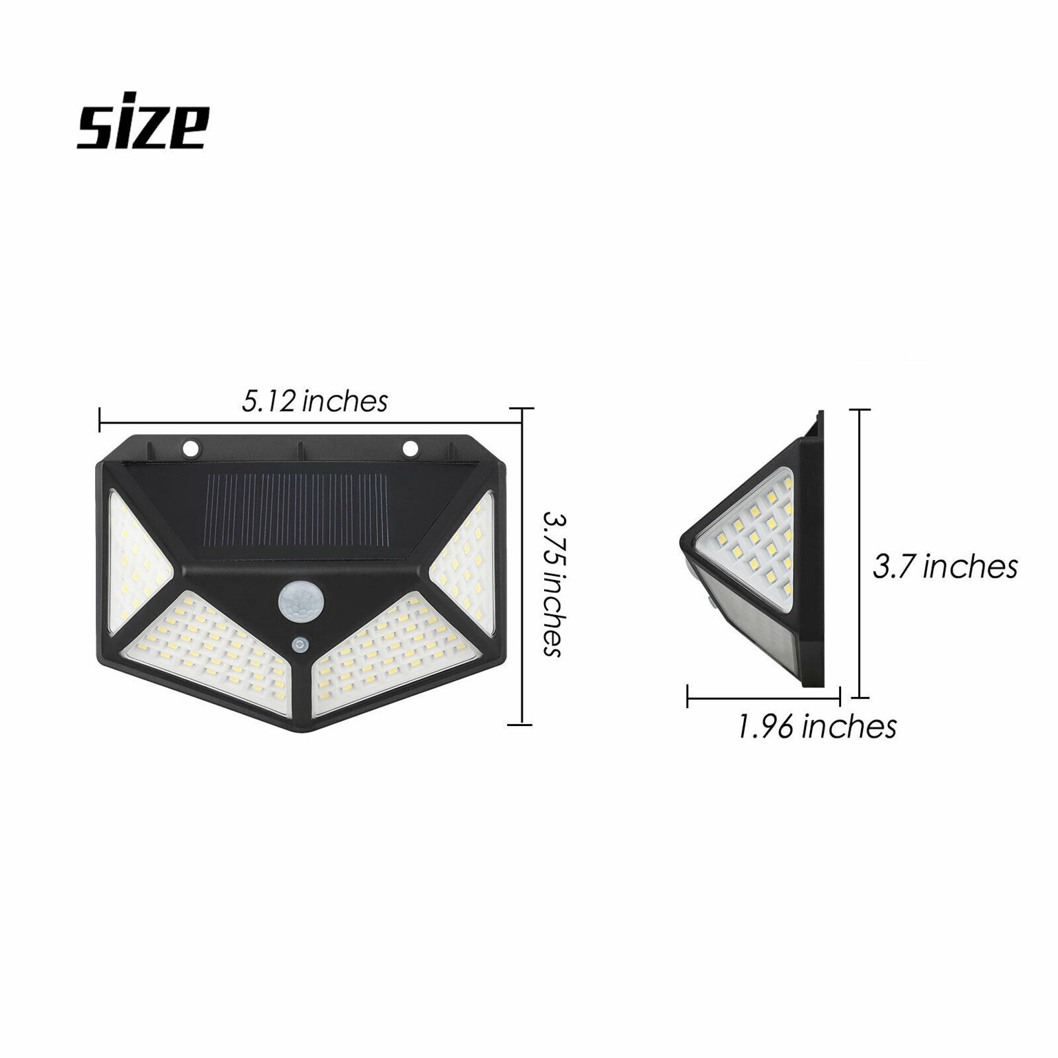 Solar PIR Motion Sensor Wall Light Outdoor Garden