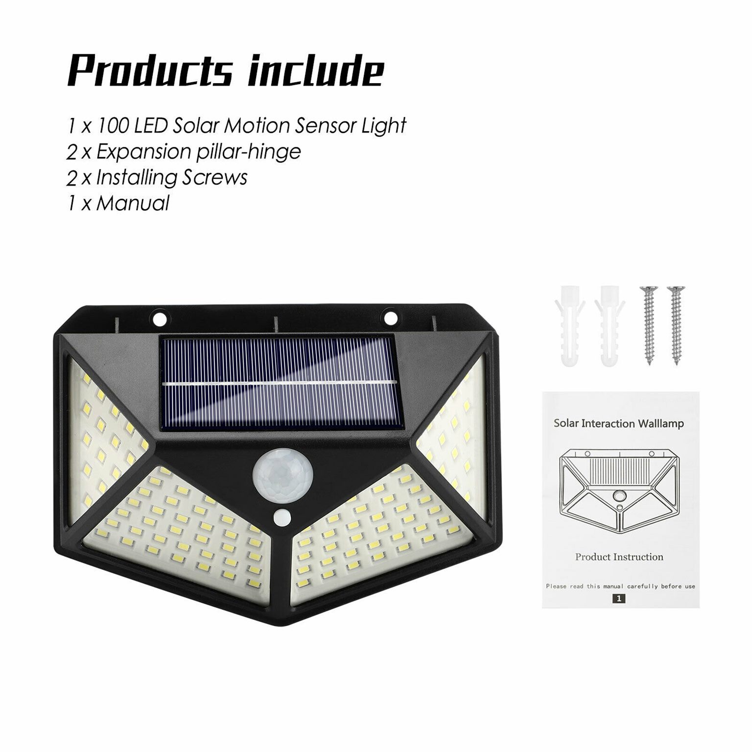 Solar PIR Motion Sensor Wall Light Outdoor Garden