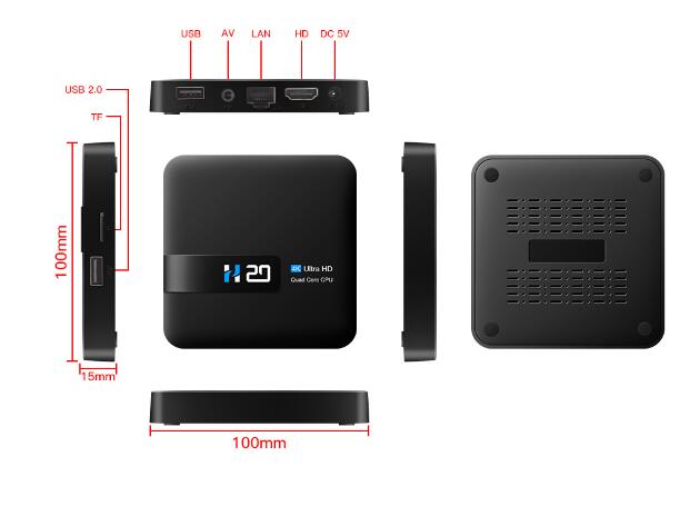 Smart TV Box H20 4K Android 10 Media Player