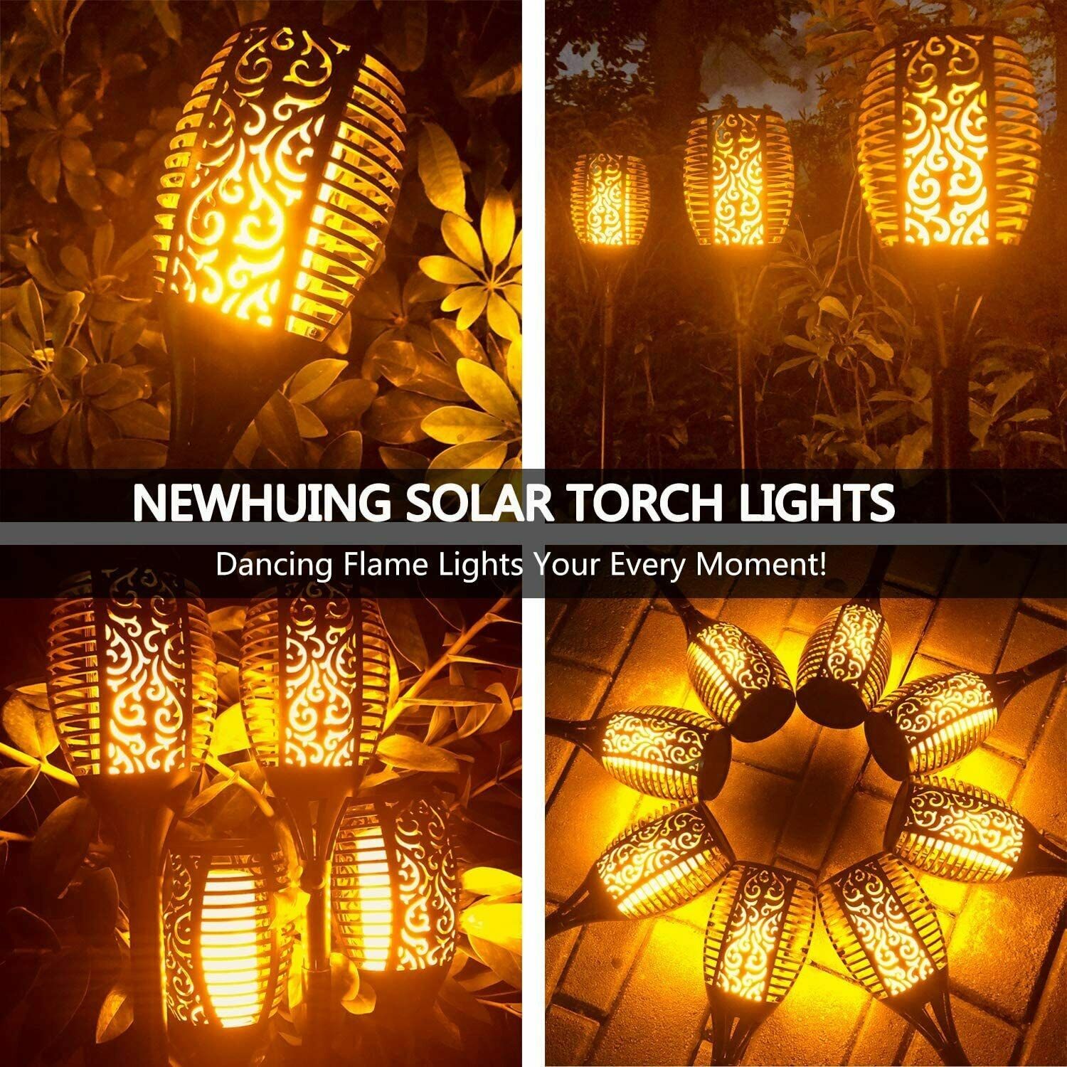 Solar Lights 2Pcs LED Flame Light Torch